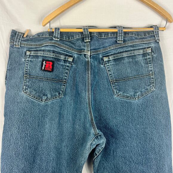 Wrangler Riggs Mens Jeans 42 x 32 Straight Leg Blue 103WAC5DT Workwear - Picture 8 of 8